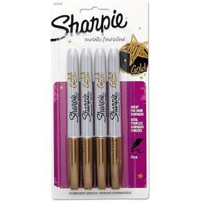 Sharpie Metallic Permanent Markers, Gold, 4/Pack