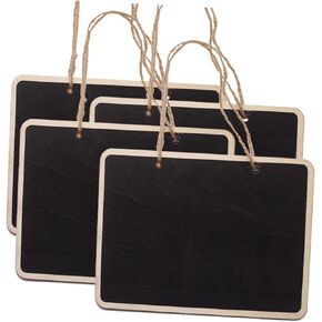 4Pcs Mini Chalkboards Double Sided Rectangular Hanging Blackboard for Wedding Party Table Number Place Tags Message Board Signs Memo Board Decor