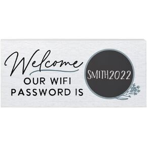 Simply Said, INC WiFi Chalk Board Sign - The WiFi Password Is (Blank) - 12 x 5.5 inch Erasable Wifi Chalkboard Sign - WiFi Sign for Guests - CHT1010