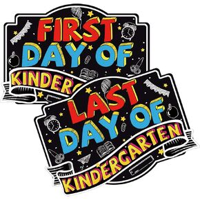 Ivenf اليوم الأول من علامة مجلس المدرسة، 14 × 10 بوصة قابلة لإعادة الاستخدام على الوجهين العودة إلى اللوازم المدرسية سبورة الطباشير للأطفال الفتيات الفتيان، علامات السبورة البلاستيكية دعامة الصورة in Kuwait