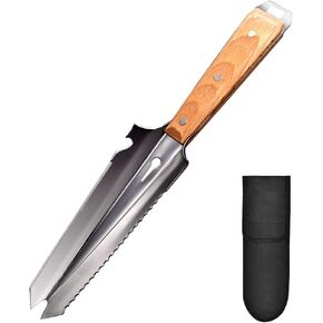 أداة سحب الأعشاب اليدوية من LWCUSNJ مجرفة البستنة، مقبض خشبي خفيف الوزن في الهواء الطلق وحقيبة الظهر للتخييم مجرفة محمولة متعددة الأدوات مع حقيبة حمل للحفر والبستنة والبقاء في الهواء الطلق in Kuwait