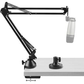 Geekria for Creators Microphone Arm Compatible with SAMSON Technologies Q2U, Q9U, G-Track Pro, Q7x, Q8x Mic Boom Arm Mount Adapter with Tabletop Flange Mount, Mic Scissor Arm, Desk Mount Holder