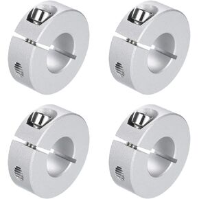 uxcell 8pcs Single Split Clamp-On Shaft Collar 16mm Bore One-Piece Clamping Collar, 35mm OD, 12mm Thickness, Aluminum Alloy Set Screw Split Collar Clamp