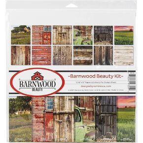 Reminisce Barnwood Beauty Scrapbook Collection Kit Paper Crafts, Multi Color Palette 12x12 inches