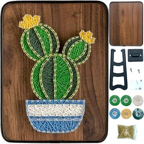 BAZIMA DIY String Art Kit for Beginner, DIY Cactus Potted Craft Kit,Unique Gift,Craft Kit for Holidays，Cactus With Yellow Flowers