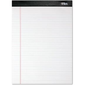 TOPS Docket Writing Pads, 8-1/2" x 11-3/4", Narrow Rule, White Paper, 100 Sheets, 4 Pack (99612)