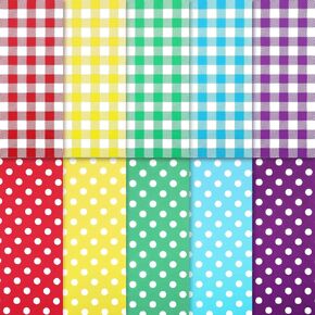 Naler 60 Sheets Dots & Buffalo Plaid Tissue Paper Rainbow Color Tissue Paper for Gift Wrapping Birthday Party Easter Christmas Holiday Decoration, 14x20 Inch