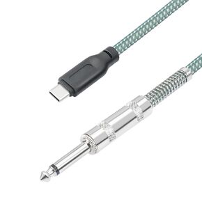SZLliyxs 6.6FT Guitar to USB C Record Cable,USB to 1/4 inch Audio Cable, 6.35mm Male to USB C Cable Adapter,USB C to 1/4" TS Electric Bass Guitar Cord for Smart Phone USB C Interface