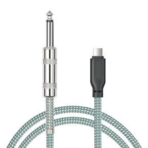 كابل تسجيل SZLliyxs بطول 6.6 أقدام من جيتار إلى USB C، كابل صوت USB إلى 1/4 بوصة، محول كابل ذكر إلى USB C 6.35 مم، USB C إلى 1/4 بوصة سلك جيتار كهربائي TS لواجهة USB C للهاتف الذكي