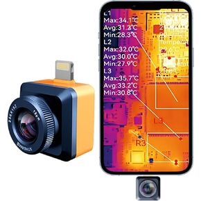 كاميرا حرارية لنظام iOS، Xinfrared T2S Plus، مستشعر InfiRay، عدسة ماكرو قابلة للتعديل 8 مم، 25 هرتز، 256x192 IR، تصوير حراري بالأشعة تحت الحمراء مع تقنية تحسين الصورة للصناعة، اكتشاف لوحات الدوائر in Kuwait
