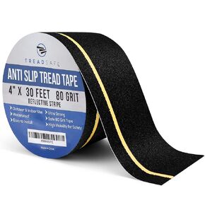 TREADSAFE Anti Slip Tape for Stairs,Non Slip Tape for Outdoor/Indoor Steps,Anti Skid Tape Roll, Traction Tread Tape for Stairs, Waterproof Grip Tape Black Traction Tape
