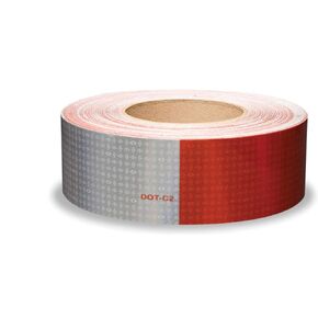 V42 Reflective Tape - 6" Red 6" White Reflector Tape - 2" x 150' Roll - DOT-C2 and SAE Certified Heavy Duty Reflective Stickers- High Reflective Tape for Cars, Trucks,Trailers