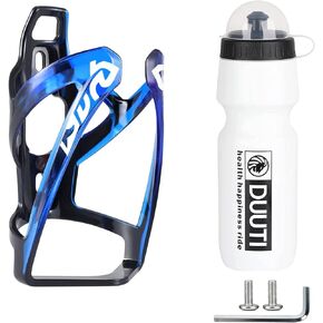 Bike Bottle Holder with Water Bottle, Universal Bike Water Bottle Cage with BPA-Free 25oz Bike Bottle, Durable Ultralight Plastic Water Bottle Holder Bottle Cage for MTB Road Mountain Bike