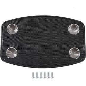 Aramox RV Rectangle Table Top, Carbon Fibre Style RV Removable Table 600x380x30mm with 4 Cup Holders Stainless Steel for Yacht Caravan Camper