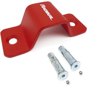 RADIKAL RK544R Security Floor Wall Anchor Anti-Theft, Steel Wall mounting, Screws for Security, Scooter, Motorcycle, Bicycle, Parking Chain Anchored Deck, 40 mm, Red