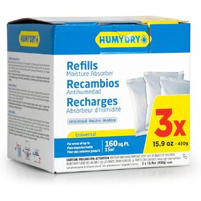 HUMYDRY USA4311803C6 Unscented Moisture Absorber Refill, 15.9-Ounce, 3-Pack