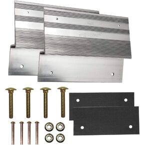 bROK Loading Ramp 8-inch kit Aluminum with Full Width scratchproof Pads. Custom Create ramps with Your Wood Planks to Load Lawn Tractors, ATVs, dolleys, wheelbarrows