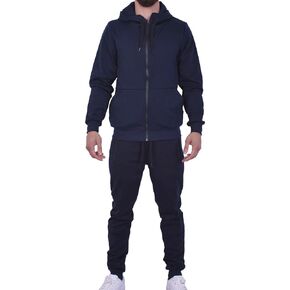 Riflessi Men's Athletic Sports Casual 2 Piece Solid Color Tracksuit Hoodie Jogger Pants Sweatsuit Set