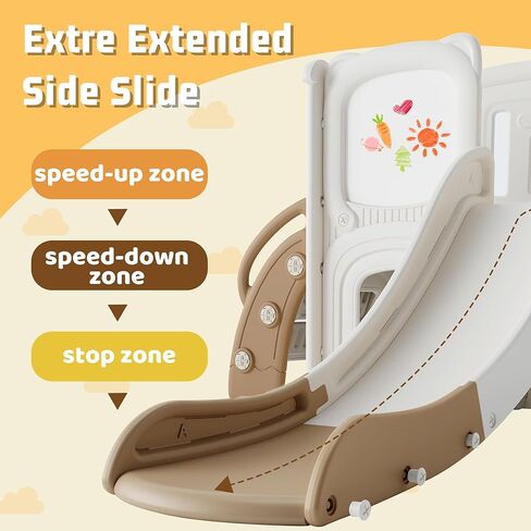 مجموعة ملعب للأطفال الصغار 4 في 1 على شكل صاروخ من Miscoos - شريحة وأرجوحة معتمدة من HDPE، هيكل آمن ومستقر - مجموعة لعب داخلية/خارجية سهلة التركيب للأطفال in Kuwait