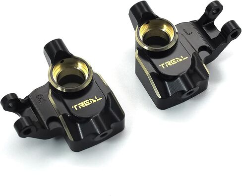 TREAL UTB18 Capra Brass Front Steering Knuckles Inner Portal Covers Set (2P) 35.8g/pc Heavy Weight Upgrades-Black in Saudi Arabia