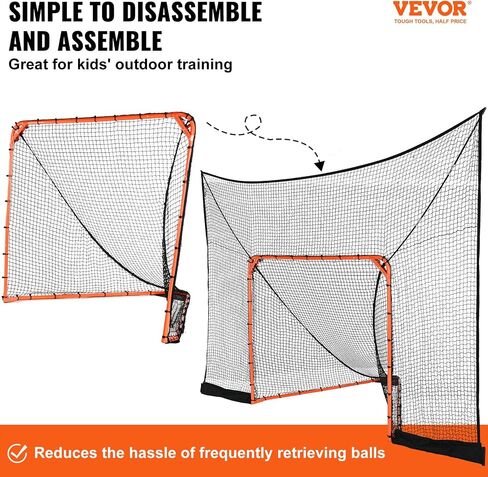 VEVOR 12'x9' Hockey Lacrosse Goal Net Backstop with Extended Coverage - Complete Training Accessory Set for Youth and Adults (NET ONLY) in Saudi Arabia