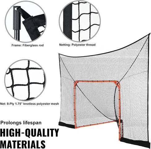 VEVOR 12'x9' Hockey Lacrosse Goal Net Backstop with Extended Coverage - Complete Training Accessory Set for Youth and Adults (NET ONLY) in Saudi Arabia