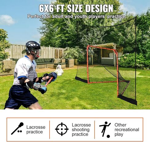 VEVOR 12'x9' Hockey Lacrosse Goal Net Backstop with Extended Coverage - Complete Training Accessory Set for Youth and Adults (NET ONLY) in Saudi Arabia