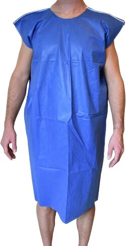 ثوب فحص المريض TIDI Wrap-a-Gown XXL - 27 بوصة × 45 بوصة - حالة 50 - أثواب مريض غير منسوجة للاستعمال مرة واحدة - ملابس مريض - أثواب طبية للمرضى - ثوب مستشفى بمقاس كبير (950549) أزرق in Kuwait