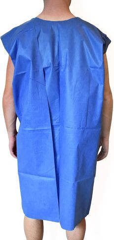 ثوب فحص المريض TIDI Wrap-a-Gown XXL - 27 بوصة × 45 بوصة - حالة 50 - أثواب مريض غير منسوجة للاستعمال مرة واحدة - ملابس مريض - أثواب طبية للمرضى - ثوب مستشفى بمقاس كبير (950549) أزرق in Kuwait