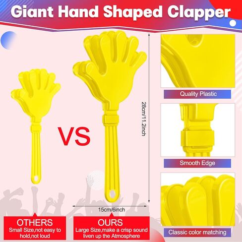 Woanger 4 Pieces Giant Hand Clappers Noise Makers 11 Inch Party, Blue in Kuwait