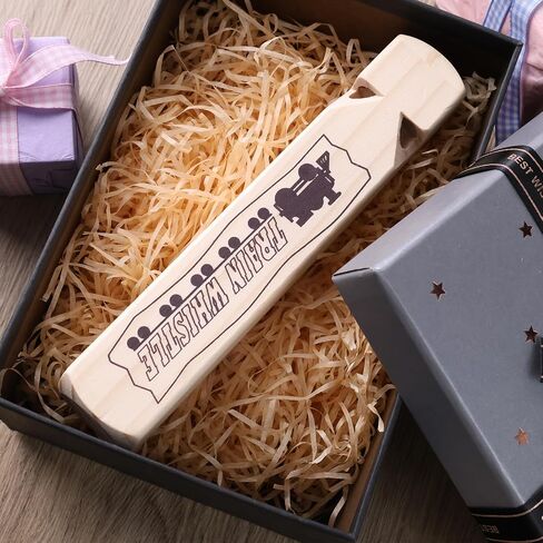 صفارة قطار خشبية للأطفال من LovesTown، صفارة قطار 4 درجات مقاس 7.3 سم من الخشب الطبيعي لحفلات أعياد الميلاد للأطفال وجائزة الكرنفال in Saudi Arabia