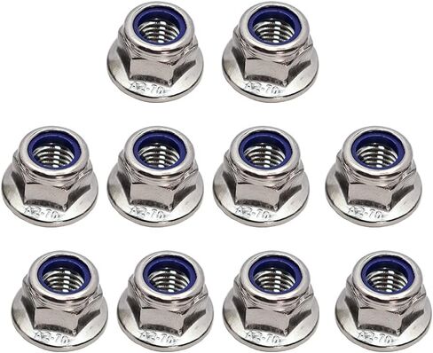 M4x0.7mm DIN6926 Flange Nylon Lock Nuts 50 Pack 304 Stainless Steel Hex Locknuts Full Thread for Industrial Construction Fasteners in Saudi Arabia