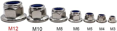 M4x0.7mm DIN6926 Flange Nylon Lock Nuts 50 Pack 304 Stainless Steel Hex Locknuts Full Thread for Industrial Construction Fasteners in Saudi Arabia