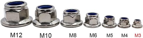 M4x0.7mm DIN6926 Flange Nylon Lock Nuts 50 Pack 304 Stainless Steel Hex Locknuts Full Thread for Industrial Construction Fasteners in Saudi Arabia