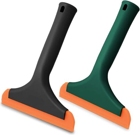 Silicone Squeegee Window Shower Squeegee,Auto Water Blade,Water Wiper,All-Purpose Cleaning Squeegee for Car Windshield, Window, Mirror Shower Glass Door 5.9'' Blade and 7.5'' Long Handle (Blue+Green) in Saudi Arabia