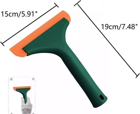 Silicone Squeegee Window Shower Squeegee,Auto Water Blade,Water Wiper,All-Purpose Cleaning Squeegee for Car Windshield, Window, Mirror Shower Glass Door 5.9'' Blade and 7.5'' Long Handle (Blue+Green) in Saudi Arabia