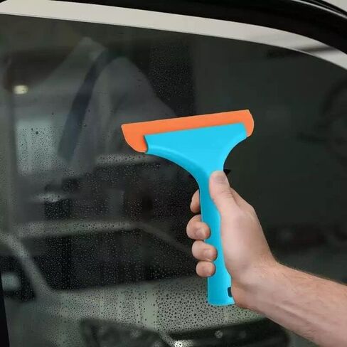 Silicone Squeegee Window Shower Squeegee,Auto Water Blade,Water Wiper,All-Purpose Cleaning Squeegee for Car Windshield, Window, Mirror Shower Glass Door 5.9'' Blade and 7.5'' Long Handle (Blue+Green) in Saudi Arabia