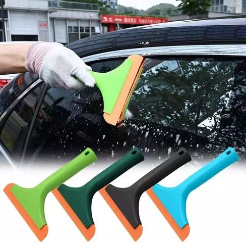 Silicone Squeegee Window Shower Squeegee,Auto Water Blade,Water Wiper,All-Purpose Cleaning Squeegee for Car Windshield, Window, Mirror Shower Glass Door 5.9'' Blade and 7.5'' Long Handle (Blue+Green) in Saudi Arabia