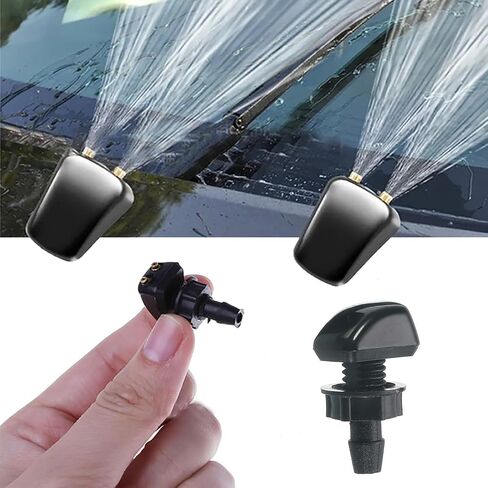 ZBGUN 2 PCS Car Front Windshield Washer Nozzles, Universal Replacement Accessory for All Seasons, Windshield Washer Nozzles Wiper Spray Fit for Most Cars(Black) in Saudi Arabia
