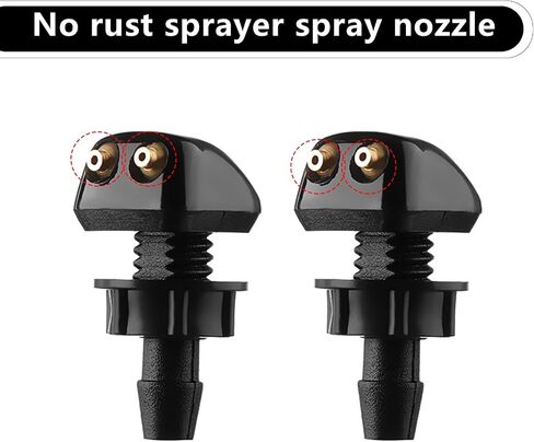 ZBGUN 2 PCS Car Front Windshield Washer Nozzles, Universal Replacement Accessory for All Seasons, Windshield Washer Nozzles Wiper Spray Fit for Most Cars(Black) in Saudi Arabia