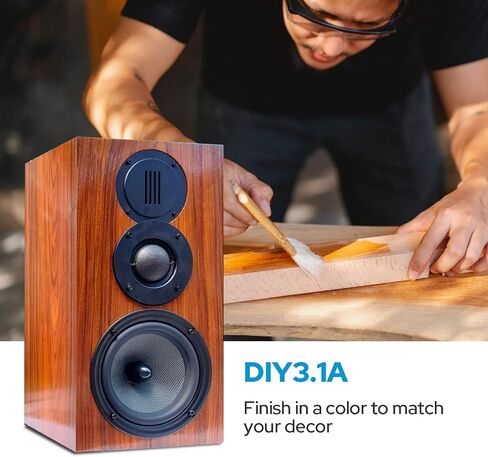 HiVi-Swans DIY 3 Way Passive Bookshelf Speakers Pair - DIY Speaker Kit-Peak Power 120 Watt Home Theater Bookshelf Speakers for Surrounds or Front in Saudi Arabia