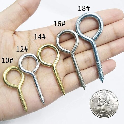 ECKJ 12 حزمة من خطافات العين اللولبية مقاس 5.08 سم #14 خطاف مسمار معدني أسود مطلي بالزنك لتعليق النباتات، أضواء سلسلة، زينة عيد الميلاد، تغذية الطيور، لافتة خشبية، دقات الرياح، حبل، ستارة in Kuwait