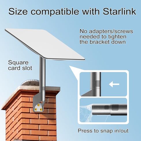 مجموعة تركيب Starlink، حامل حائط طويل Starlink، حامل سقف Starlink، حامل عمود Starlink، حامل Starlink، للقمر الصناعي Starlink Internet Kit، متوافق مع V2 Starlink in Kuwait