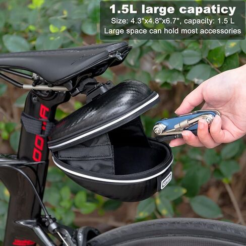 حقائب سرج الدراجة CXWXC تحت المقعد - حقيبة مقعد الدراجة ذات الهيكل الصلب ثلاثية الأبعاد مقاومة للماء - حزمة إسفين لركوب الدراجات لدراجات الطرق الجبلية in Kuwait