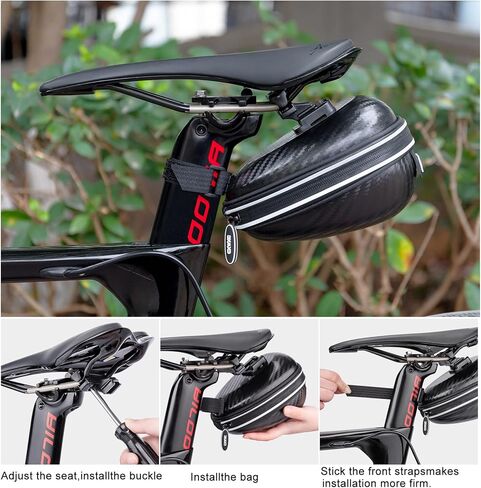 حقائب سرج الدراجة CXWXC تحت المقعد - حقيبة مقعد الدراجة ذات الهيكل الصلب ثلاثية الأبعاد مقاومة للماء - حزمة إسفين لركوب الدراجات لدراجات الطرق الجبلية in Kuwait