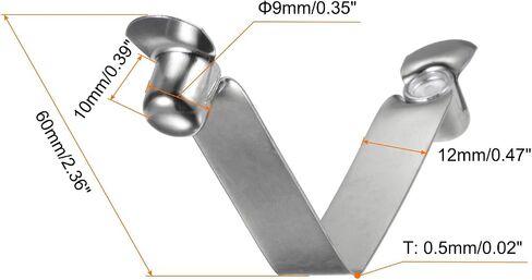 HARFINGTON 12 قطعة زر مزدوج مجداف الكاياك مشبك زنبركي 60x10 مم 65Mn ربيع فولاذي على شكل حرف V مجوف رفع تلسكوبي قفل أنبوب القطب لخيمة مظلة التخييم in Kuwait