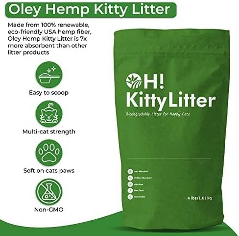 فضلات القطط من Oley Hemp - 4 أرطال - طبيعية 100%، وخالية من السموم، وقابلة للتحلل البيولوجي - تركيبة قنب مستدامة لحياة صديقة للبيئة in Kuwait