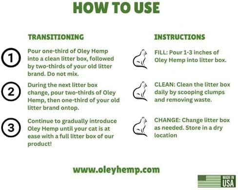 فضلات القطط من Oley Hemp - 4 أرطال - طبيعية 100%، وخالية من السموم، وقابلة للتحلل البيولوجي - تركيبة قنب مستدامة لحياة صديقة للبيئة in Kuwait