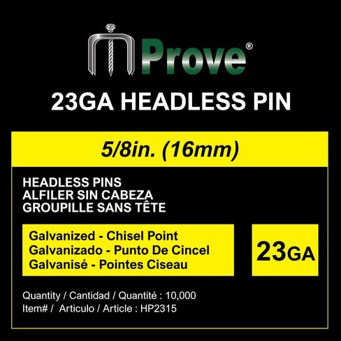 MProve 23 دبوسًا من المسامير الصغيرة مقطوعة الرأس بطول الساق 5/8 بوصة من المسامير المجلفنة لقوالب الخزانات ومشاريع التنجيد (10000 قطعة) in Saudi Arabia