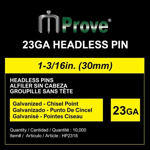 MProve 23 دبوسًا من المسامير الصغيرة مقطوعة الرأس بطول الساق 5/8 بوصة من المسامير المجلفنة لقوالب الخزانات ومشاريع التنجيد (10000 قطعة) in Saudi Arabia